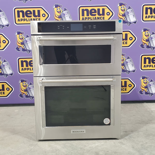 KitchenAid Smart Oven Combination 30 Inch Oven with Grill Attachment, Steamer Attachment, and Baking Stone Attachment KOCE900HSS - Open Box