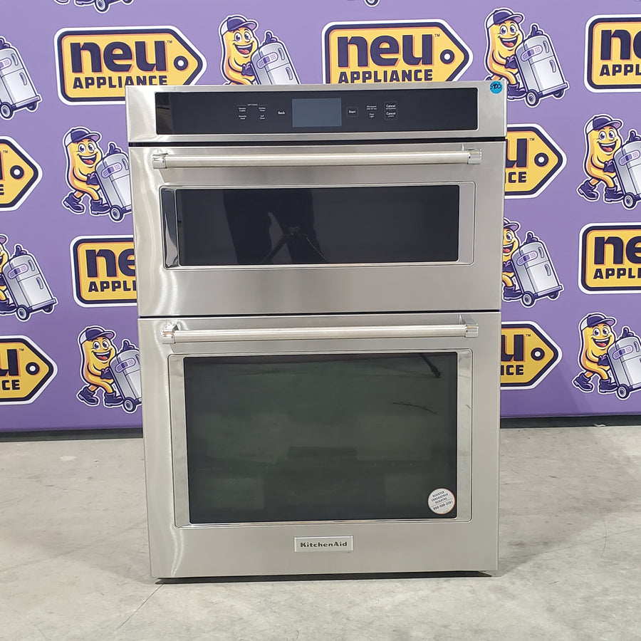 KitchenAid Smart Oven Combination 30 Inch Oven with Grill Attachment, Steamer Attachment, and Baking Stone Attachment KOCE900HSS - Open Box