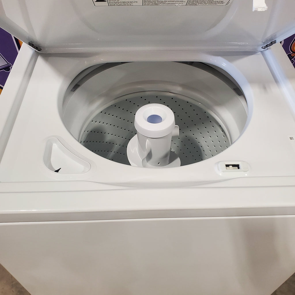 Pictures of Whirlpool Long Vent Stacked 3.5 Cu. Ft. Laundry Center with 9 Wash Cycles, Auto Dry Technology, and Dual Action Agitator with Fabric Softener Dispenser WETLV27HW - Scratch and Dent (Minor) - Neu Appliance Outlet - Discount Appliance Outlet in Austin, Tx