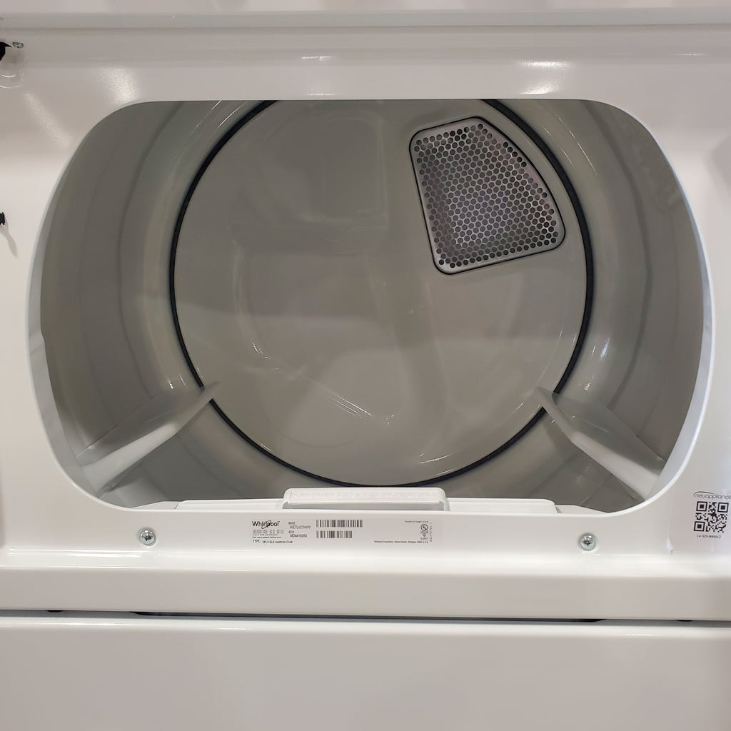 Pictures of Whirlpool Long Vent Stacked 3.5 Cu. Ft. Laundry Center with 9 Wash Cycles, Auto Dry Technology, and Dual Action Agitator with Fabric Softener Dispenser WETLV27HW - Scratch and Dent (Minor) - Neu Appliance Outlet - Discount Appliance Outlet in Austin, Tx