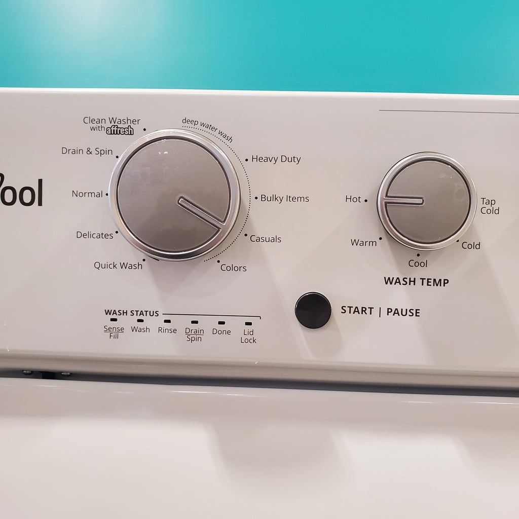 Pictures of Whirlpool Long Vent Stacked 3.5 Cu. Ft. Laundry Center with 9 Wash Cycles, Auto Dry Technology, and Dual Action Agitator with Fabric Softener Dispenser WETLV27HW - Scratch and Dent (Minor) - Neu Appliance Outlet - Discount Appliance Outlet in Austin, Tx