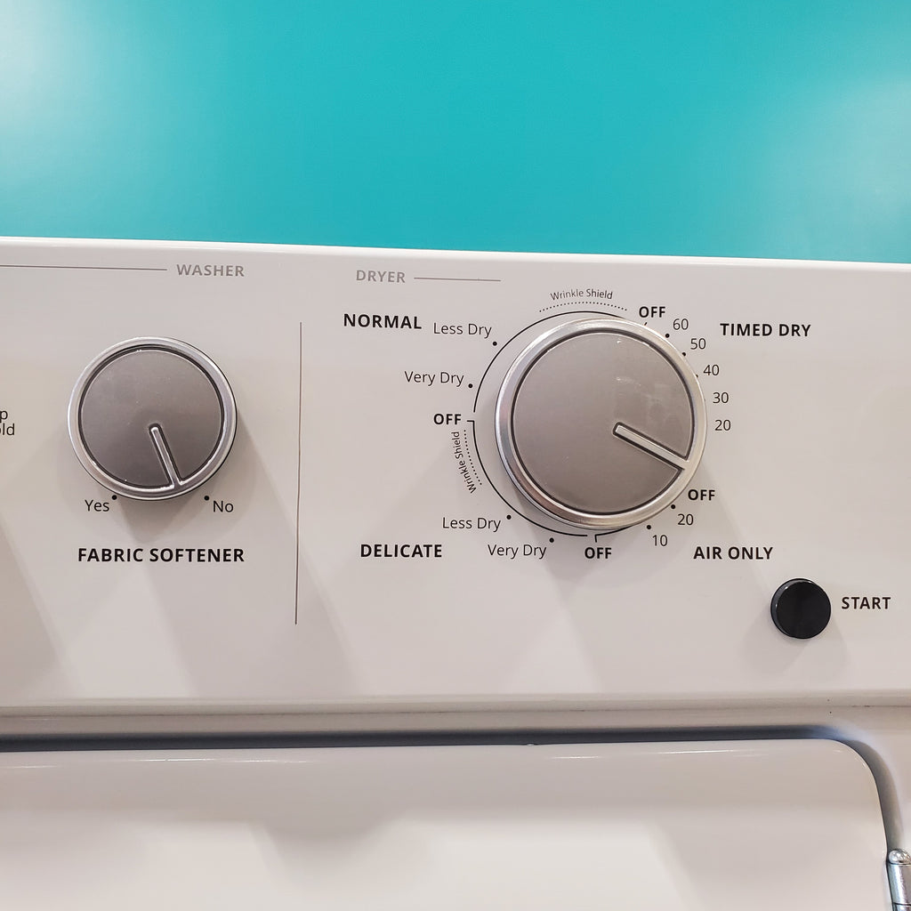 Pictures of Whirlpool Long Vent Stacked 3.5 Cu. Ft. Laundry Center with 9 Wash Cycles, Auto Dry Technology, and Dual Action Agitator with Fabric Softener Dispenser WETLV27HW - Scratch and Dent (Minor) - Neu Appliance Outlet - Discount Appliance Outlet in Austin, Tx