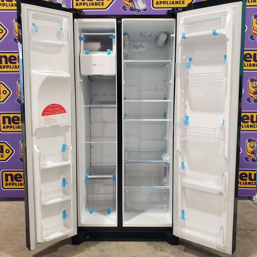 Frigidaire Standard Depth 33 Inch 22 Cu. Ft. Refrigerator with Even Temp Cooling System, Bright LED Lighting, and Energy Star FRSS2323AB - Scratch and Dent (Minor)