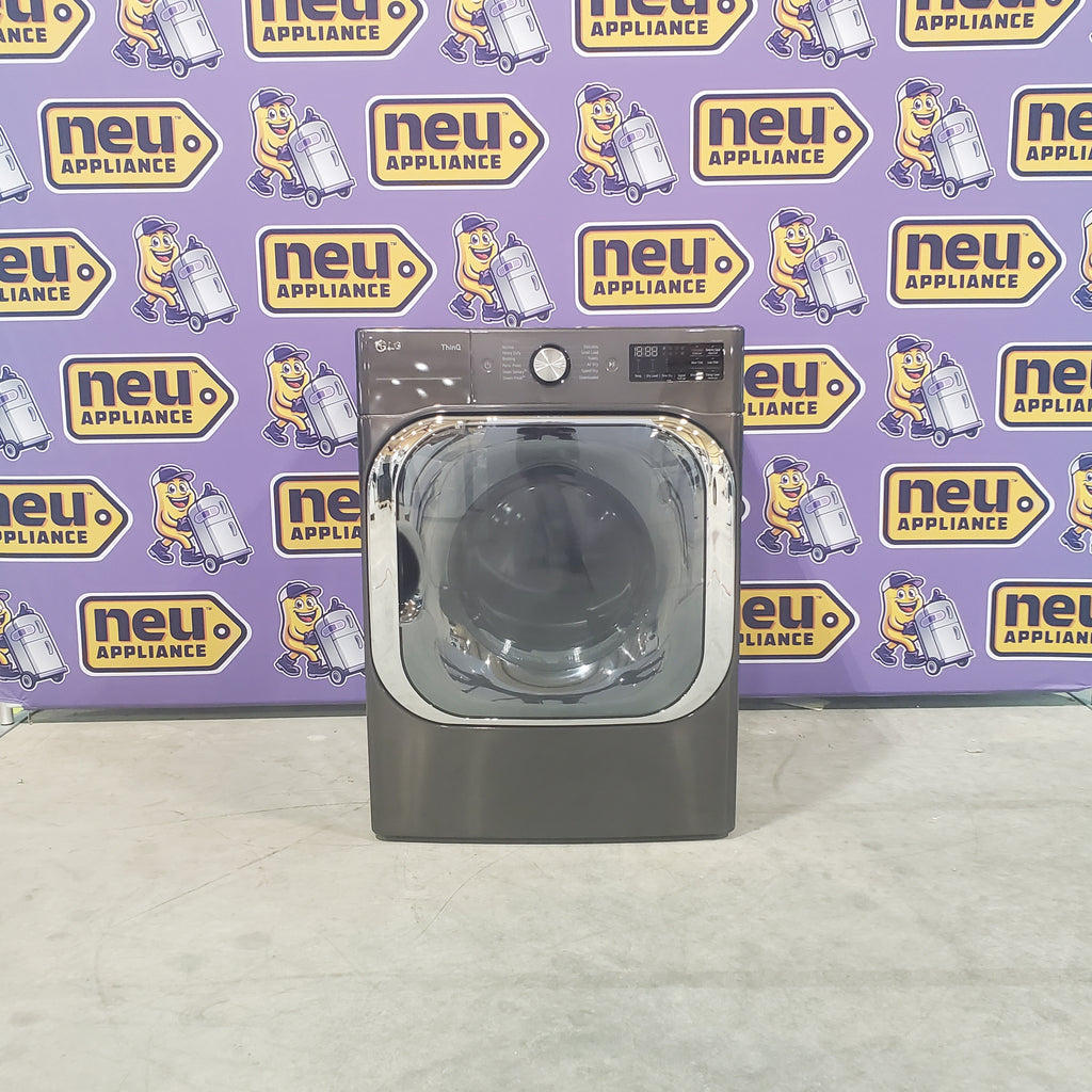Pictures of LG Black Steel 9.0 cu. ft. Mega Capacity Smart wi-fi Enabled Front Load Electric Dryer with TurboSteam™ and Built-In Intelligence DLEX8900B - Open Box - Neu Appliance Outlet - Discount Appliance Outlet in Austin, Tx