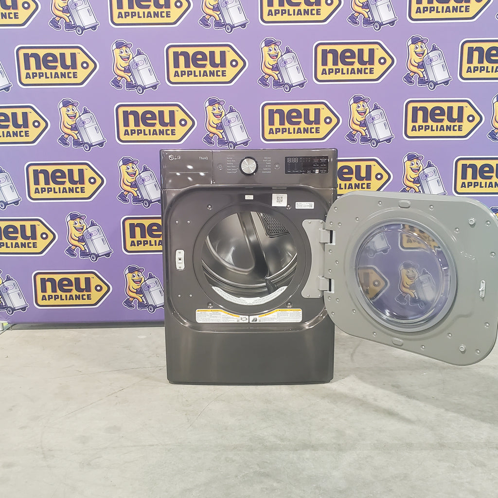 Pictures of LG Black Steel 9.0 cu. ft. Mega Capacity Smart wi-fi Enabled Front Load Electric Dryer with TurboSteam™ and Built-In Intelligence DLEX8900B - Open Box - Neu Appliance Outlet - Discount Appliance Outlet in Austin, Tx