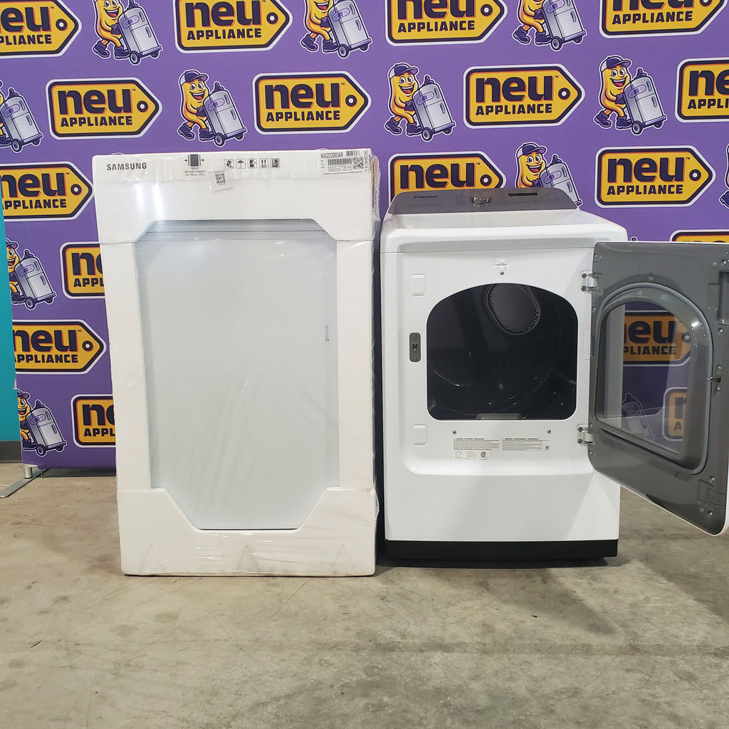 Pictures of 5.2 cu. ft. Samsung Large Capacity Smart Top Load Washer with Super Speed Wash in White (New in Box) and 7.4-cu ft Electric Dryer White - Scratch & Dent - Minor - Neu Appliance Outlet - Discount Appliance Outlet in Austin, Tx