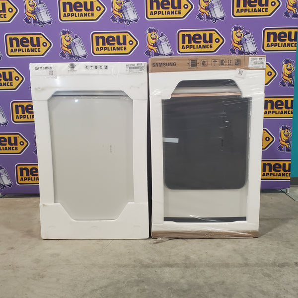 Samsung Extra Large Capacity Smart Top Load 5.5 Cu. Ft. with Auto Dispense WA55CG7500AEUS  and Samsung Smart Electric 7.4 Cu. Ft. Dryer with Steam Sanitize DVE55CG7500EA3  - New In Box