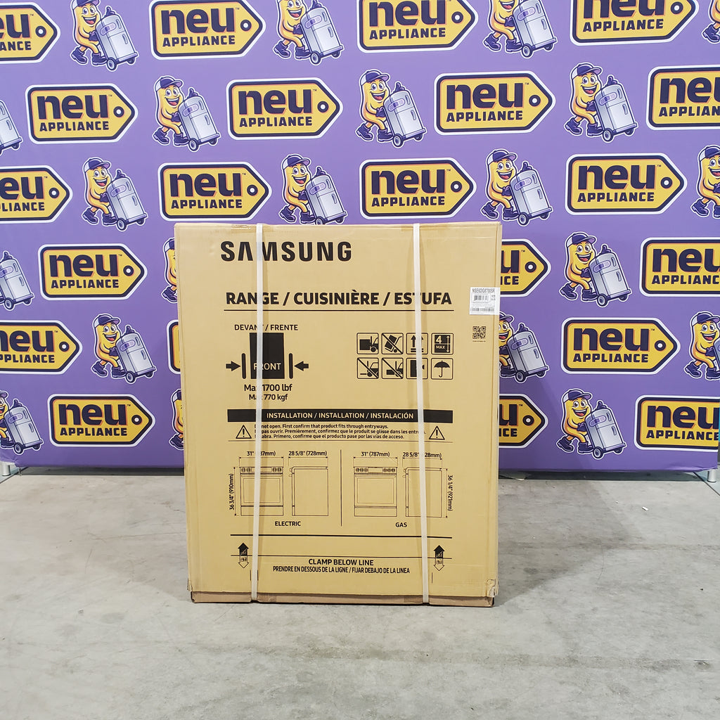 Pictures of Samsung Stainless Steel Bespoke 30 in. 6.3 cu.ft. 5 Burner Element Smart Slide-In Electric Range w/ Smart Oven Camera NSE6DG8700SR - New - Neu Appliance Outlet - Discount Appliance Outlet in Austin, Tx