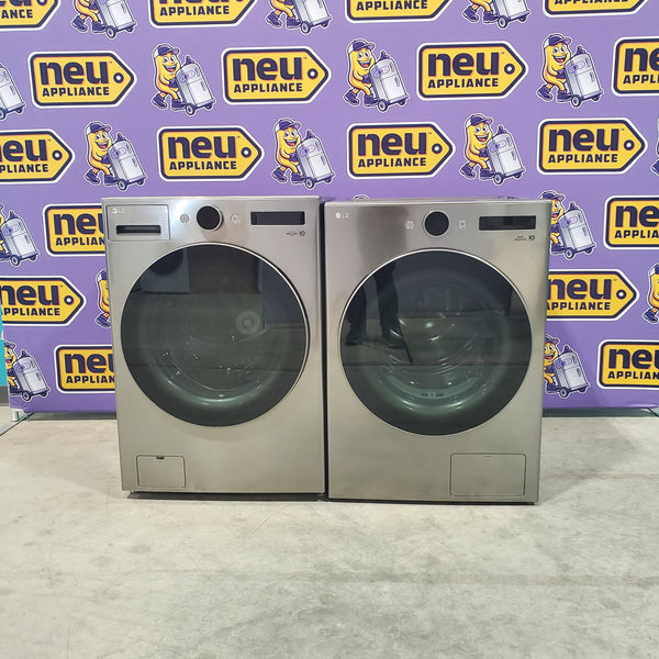 LG Ultra Large Capacity 4.5 Cu. Ft. Capacity Front Load Washer with TurboWash 360 WM5500HVA and LG Smart Mega Capacity 7.8 Cu. Ft. Front Load Dryer with Dual Inverter Heat Pump Technology DLHC5502V - Scratch and Dent (Minor)