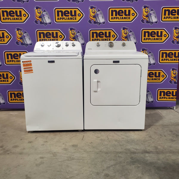 Maytag Top Load 4.5 Cu. Ft. Washer with Extra Power MVW5035MW and Maytag Top Load 7.0 Cu. Ft. Electric Dryer with Wrinkle Prevent Phase MED4500MW