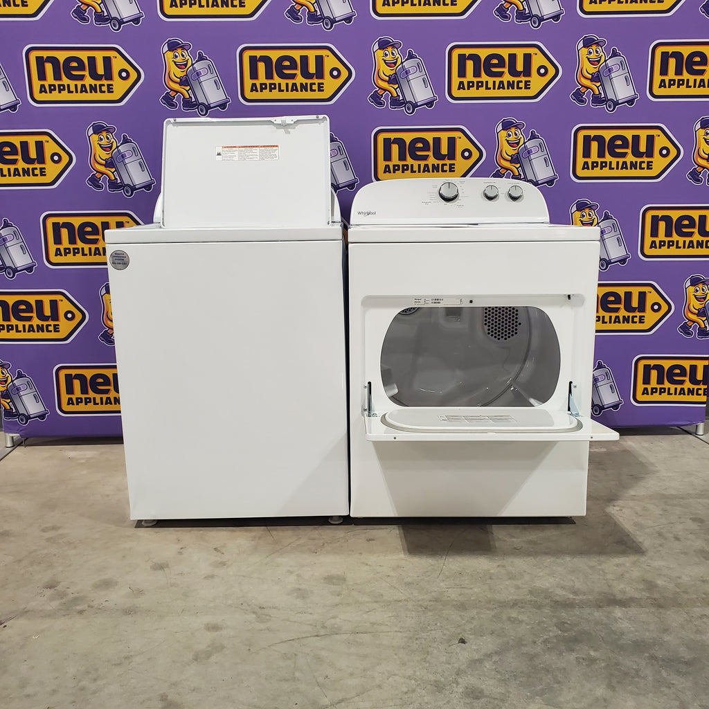 Pictures of Whirlpool Top Load 3.8 Cu. Ft. Washer with Soaking Cycles WTW4955HW and Whirlpool Top Load Electric 7.0 Dryer with AutoDry Drying System WED4950HW - Scratch and Dent (Minor) - Neu Appliance Outlet - Discount Appliance Outlet in Austin, Tx