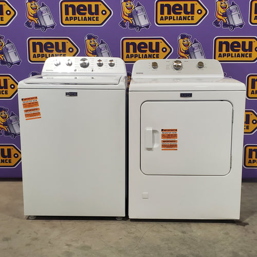 Pictures of Top Load Maytag 4.8 cu ft Power Impeller Washer with Extra Power Option and Deep Fill MVW5430MW and 7.0 cu. ft. Gas Dryer with Reversible Door MGD4500MW - Scratch & Dent - Minor - Neu Appliance Outlet - Discount Appliance Outlet in Austin, Tx