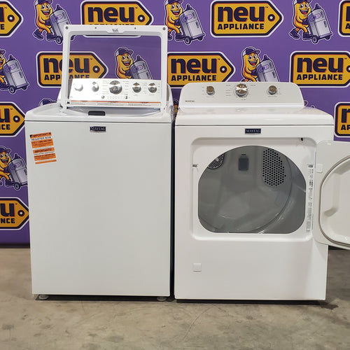 Pictures of Top Load Maytag 4.8 cu ft Power Impeller Washer with Extra Power Option and Deep Fill MVW5430MW and 7.0 cu. ft. Gas Dryer with Reversible Door MGD4500MW - Scratch & Dent - Minor - Neu Appliance Outlet - Discount Appliance Outlet in Austin, Tx