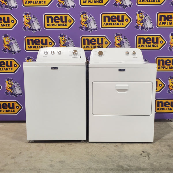 Maytag Top Load 3.8 cu. ft. Washer with Deep Fill and Quick Wash Cycle MVW4005SW and Top Load Electric Wrinkle Prevent 7.0 cu. ft. Dryer with Auto Dry MED4005SW