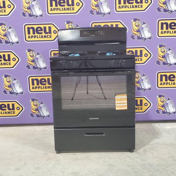 Amana 30 Inch Gas Range with Bake Assist Temps and Extra Large Oven Window AGR6303MMB - Scratch and Dent (Minor)