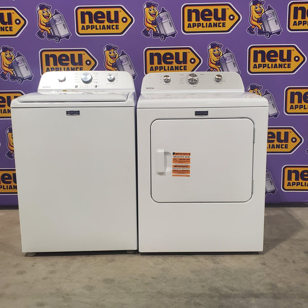Maytag Top Load 4.5 Cu. Ft. Washer with Deep Fill MVW4505MW - Scratch and Dent (Minor) and Maytag Front Load Electric Wrinkle Prevent 7.0 Cu. Ft. Dryer MED4500MW - Open Box