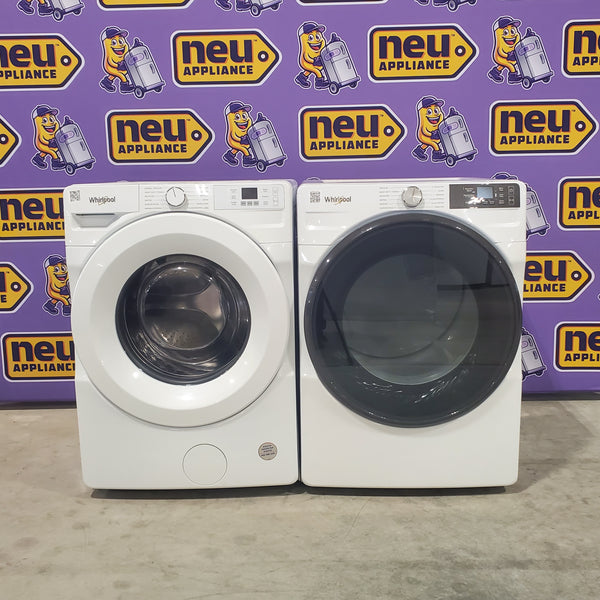 Whirlpool 4.5 cu. ft. Front Load ENERGY STAR® Washer with Tumble Fresh Option and Quick Wash Cycle WFW4720RW and 7.4 cu. ft. Smart Front Load ENERGY STAR® Electric Dryer with Wrinkle Shield™ Option WED5720RW