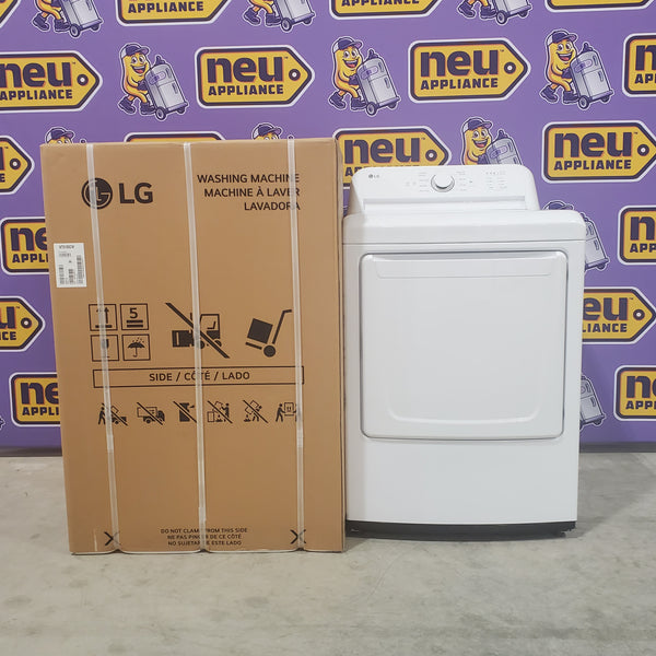 LG Top Load Ultra Large Capacity 4.1 Cu. Ft. Washer with 4 Way Agitator WT6105CW - New and LG Ultra Large Capacity Rear Control 7.3 Cu. Ft. Electric Energy Star Dryer with Sensor Dry DLE6100W - Open Box
