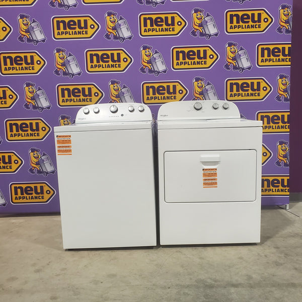 HE Whirlpool 3.5 cu. ft. Top Load Washing Machine with Deep Water Wash WTW4816FW and Whirlpool 7.0 cu. ft. Top Load Electric Dryer with AutoDry™ Drying System with Wrinkle Shield™ Option WED4950HW