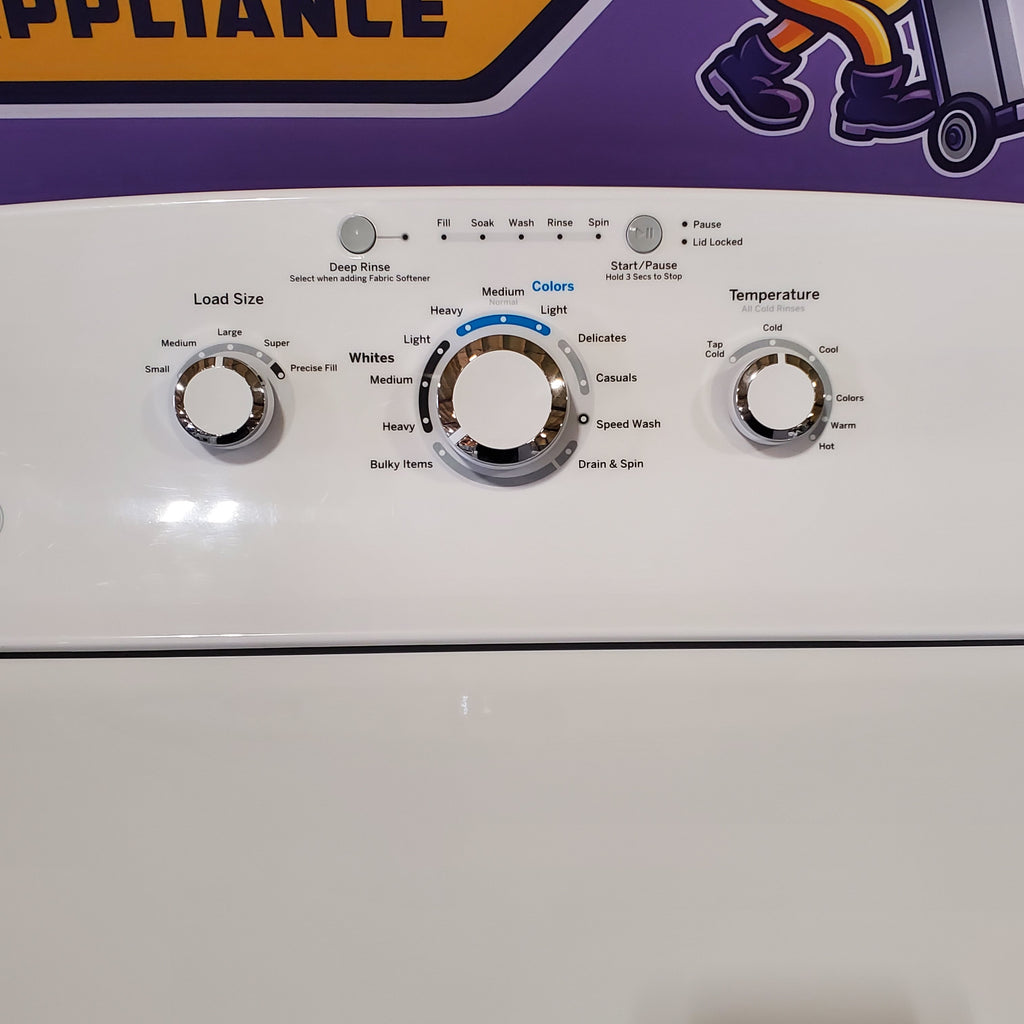 Pictures of Neu Select GE High Capacity Agitator Washer & Electric Dryer Set: 4.2 cu. ft. High Capacity Agitator Washer With Extra Water Cycle / Option & 7.2 cu. ft. Electric 220v Dryer With Auto Sensor Dry - Certified Refurbished - Neu Appliance Outlet - Discount Appliance Outlet in Austin, Tx
