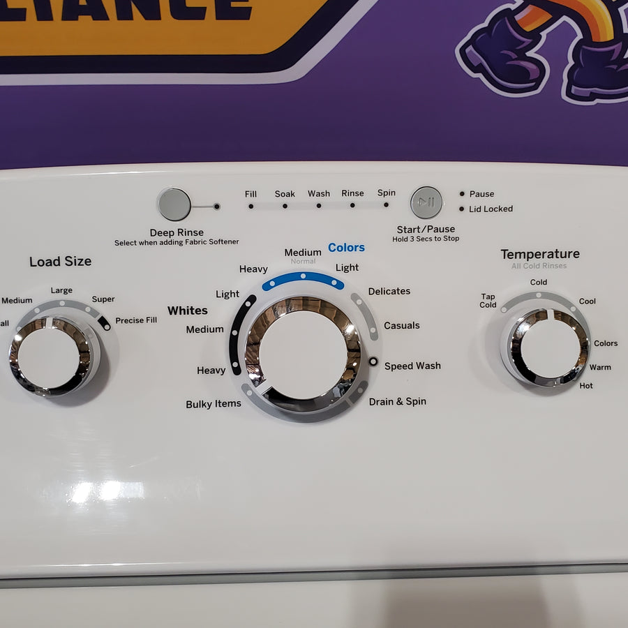 Neu Select GE High Capacity Agitator Washer & Electric Dryer Set: 4.2 cu. ft. High Capacity Agitator Washer With Extra Water Cycle / Option & 7.2 cu. ft. Electric 220v Dryer With Auto Sensor Dry - Certified Refurbished