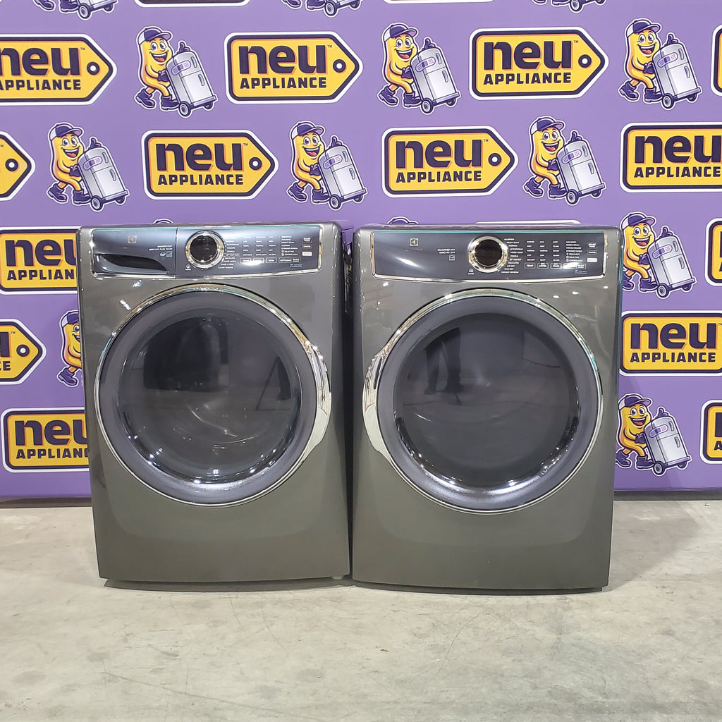 Pictures of Electrolux Titanium 600 Series Front Load 4.5 Cu. Ft. Washer with Smartboost ELFW7637AT and Optic Whites Cycle and Electrolux Titanium 600 Series 8.0 Cu. Ft. Dryer with Balanced Dry and Instant Refresh Cycle ELFE7637AT - Open Box - Neu Appliance Outlet - Discount Appliance Outlet in Austin, Tx
