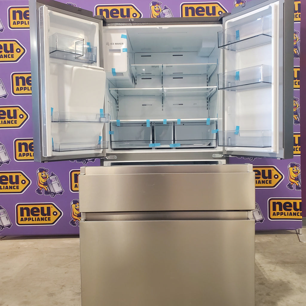 Pictures of Hisense Stainless Steel PureFlat 25.6-cu ft 4-Door Smart French Door ENERGY STAR Refrigerator with Ice Maker, Water and Ice Dispenser HRM260N6TSE - Open Box - Neu Appliance Outlet - Discount Appliance Outlet in Austin, Tx