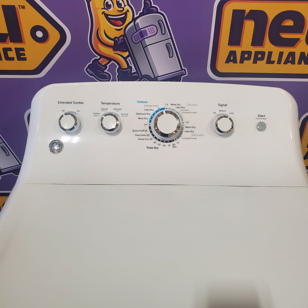 Pictures of GE White Top Load 3.8 Cu. Ft. Washer with Stainless Steel Wash Basket and PresiceFill GTW220ACKWW and GE White Electric Aluminized Alloy Drum 7.2 Cu. Ft. Dryer with Auto Dry and Wrinkle Care Extended Tumble GTD42EASJWW - Certified Refurbished - Neu Appliance Outlet - Discount Appliance Outlet in Austin, Tx