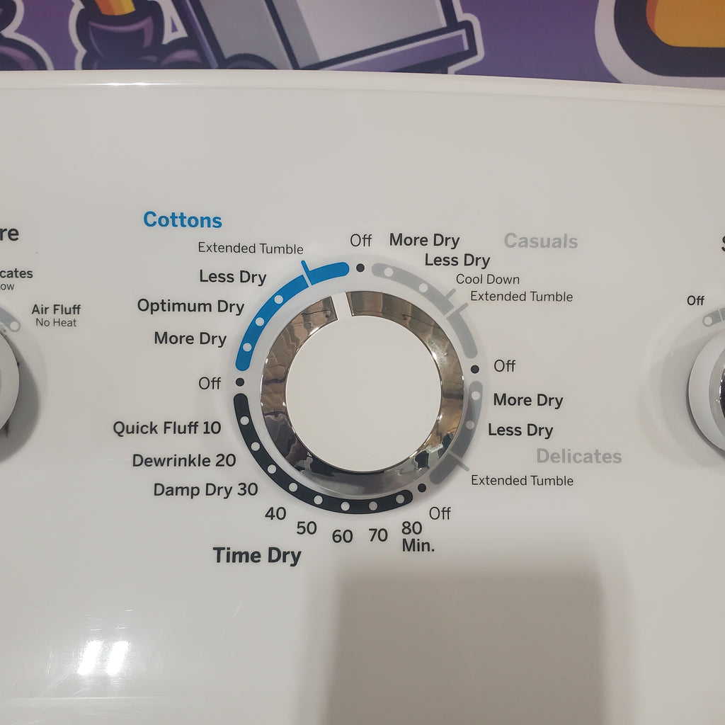 Pictures of GE White Top Load 3.8 Cu. Ft. Washer with Stainless Steel Wash Basket and PresiceFill GTW220ACKWW and GE White Electric Aluminized Alloy Drum 7.2 Cu. Ft. Dryer with Auto Dry and Wrinkle Care Extended Tumble GTD42EASJWW - Certified Refurbished - Neu Appliance Outlet - Discount Appliance Outlet in Austin, Tx