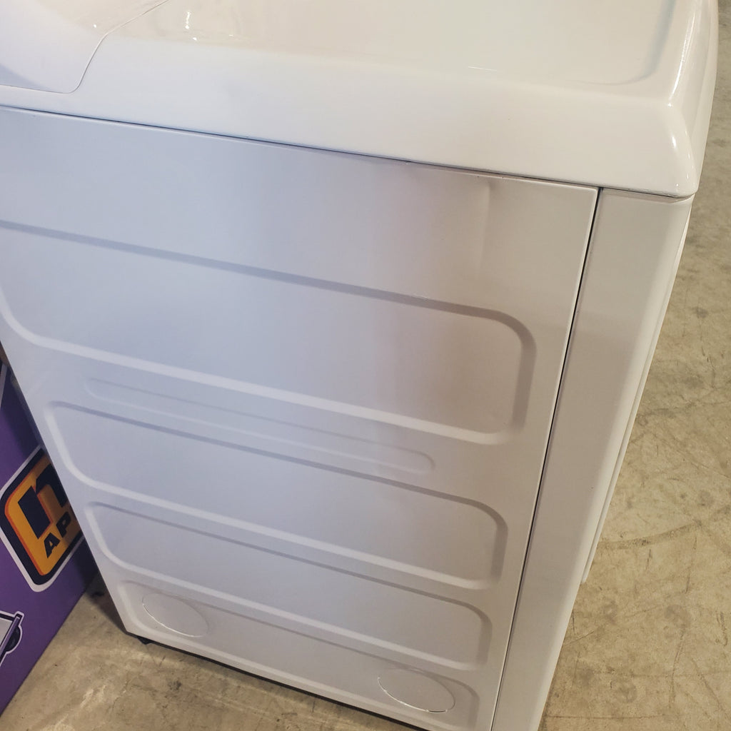 Pictures of GE White Top Load 3.8 Cu. Ft. Washer with Stainless Steel Wash Basket and PresiceFill GTW220ACKWW and GE White Electric Aluminized Alloy Drum 7.2 Cu. Ft. Dryer with Auto Dry and Wrinkle Care Extended Tumble GTD42EASJWW - Certified Refurbished - Neu Appliance Outlet - Discount Appliance Outlet in Austin, Tx