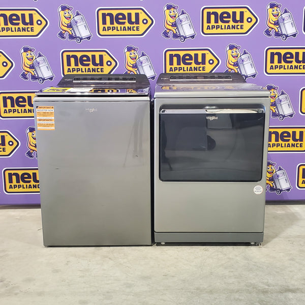 Whirlpool Chrome Shadow Top Load 5.2 Cu. Ft. Washer with Removable Agitator WTW8127LC and Whirlpool Chrome Shadow Electric 7.4 Cu. Ft. Dryer with Moisture Sensor WED8127LC - Scratch and Dent Minor