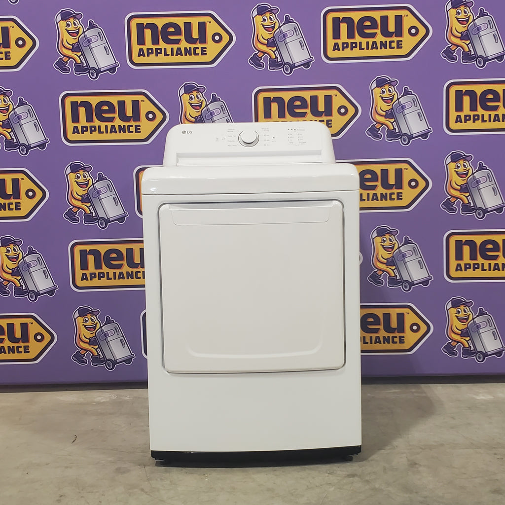 Pictures of LG White Electric Rear Control Ultra Large Capacity 7.3 Cu. Ft. Dryer with Sensor Dry DLE6100W - Open Box - Neu Appliance Outlet - Discount Appliance Outlet in Austin, Tx