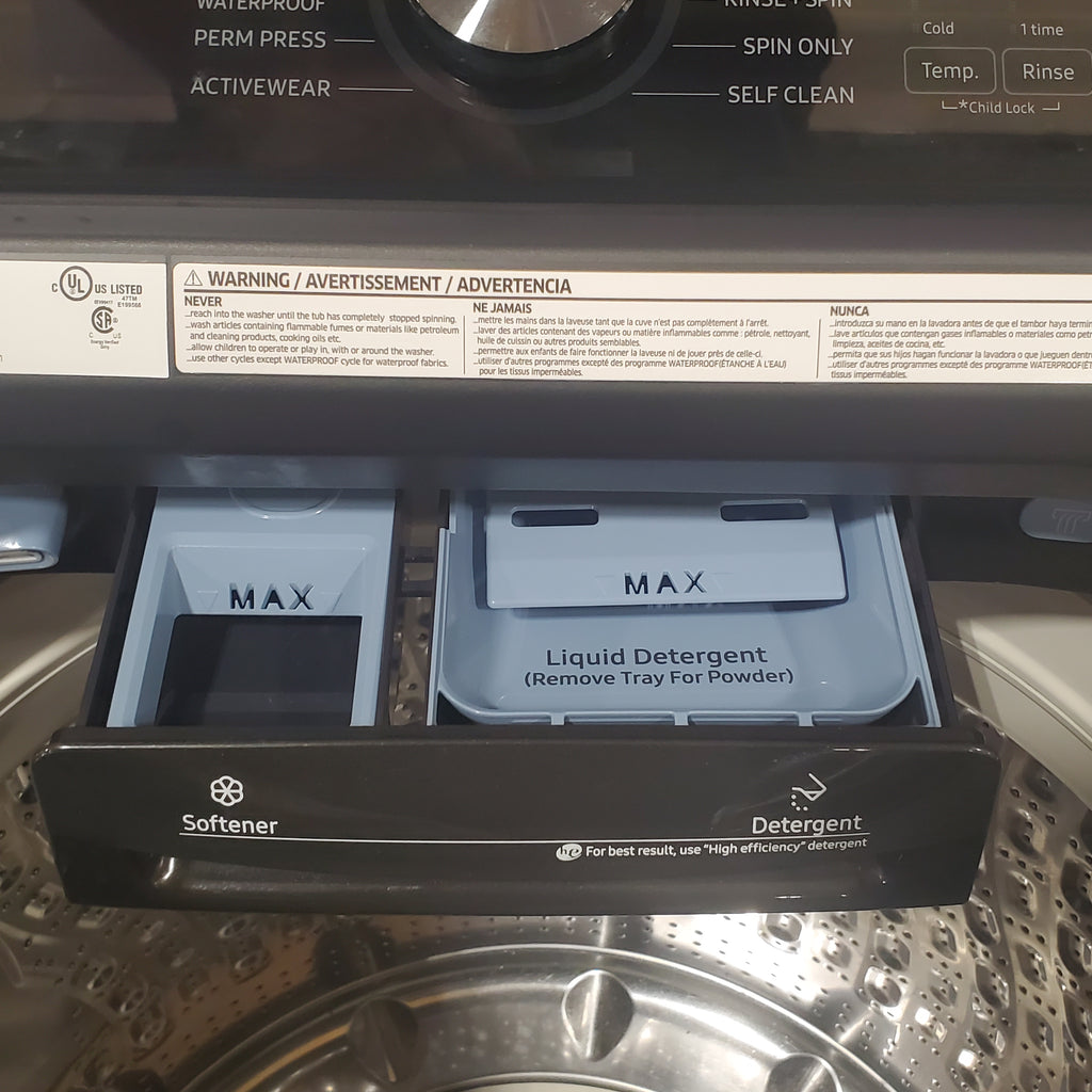 Pictures of Samsung Black Stainless Steel Top Load 5.0 Cu. Ft. Washer with Super Speed WA50R5400AV - Certified Refurbished - Neu Appliance Outlet - Discount Appliance Outlet in Austin, Tx