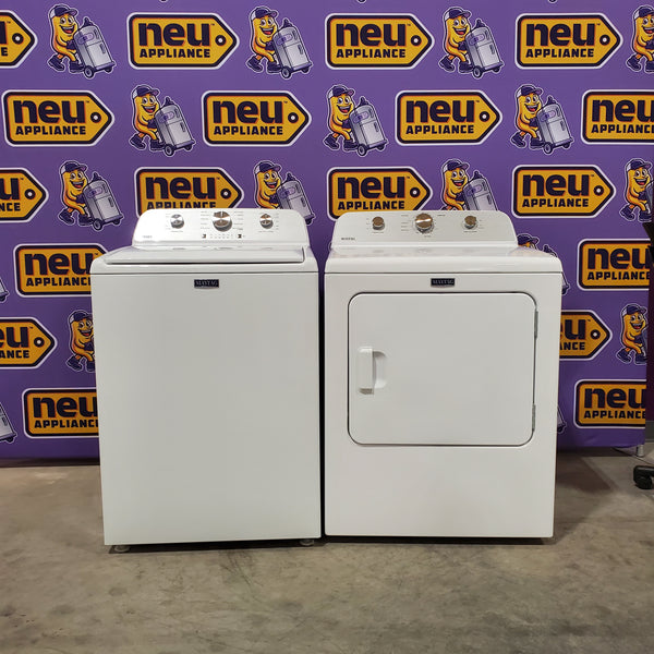 Maytag 4.5 cu. ft. Capacity Top Load Washer with Power™ Agitator and Deep Fill MVW4505MW - Open Box and Maytag 7.0 cu. ft. Capacity Top Load Electric Wrinkle Prevent Dryer MED4500MW - Scratch & Dent (Minor)