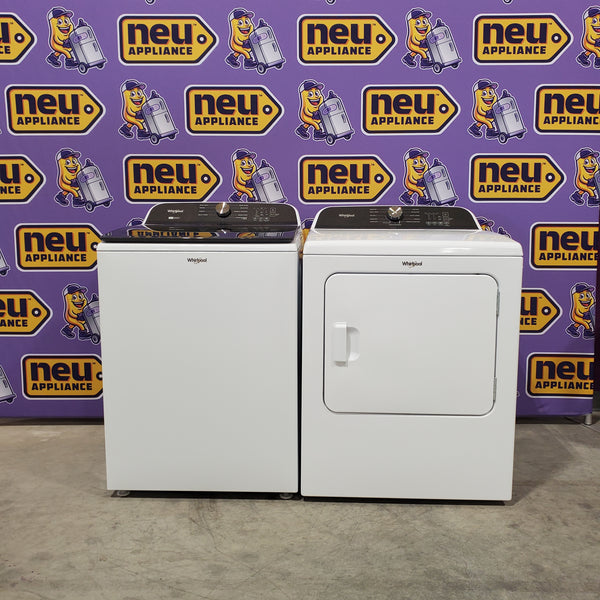 5.2–5.3 Cu. Ft. Whirlpool® Top Load Washer in White with Removable Agitator WTW6157PW - Open Box and 7.0 Cu. Ft. Whirlpool® Top Load Electric Dryer in White with Moisture Sensor WED6150PW - Open Box