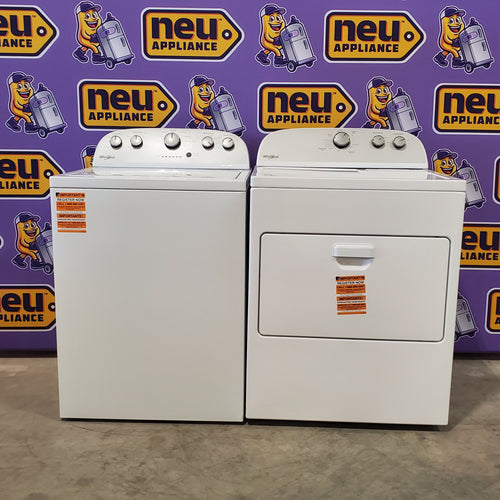 Pictures of Whirlpool 3.5 cu. ft. High Efficiency Top Load Washing Machine with Deep Water Wash WTW4816FW - Open Box and Whirlpool White Electric 7.0 Cu. Ft. Dryer with Auto Dry WED4950HW - Scratch & Dent (Minor) - Neu Appliance Outlet - Discount Appliance Outlet in Austin, Tx
