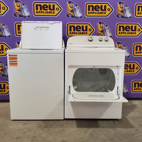 Pictures of Whirlpool 3.5 cu. ft. High Efficiency Top Load Washing Machine with Deep Water Wash WTW4816FW - Open Box and Whirlpool White Electric 7.0 Cu. Ft. Dryer with Auto Dry WED4950HW - Scratch & Dent (Minor) - Neu Appliance Outlet - Discount Appliance Outlet in Austin, Tx