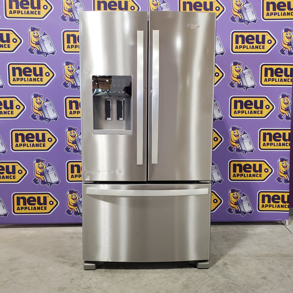 Whirlpool 36 in. 24.7 cu. ft. Standard Depth French Door Refrigerator in Fingerprint Resistant Stainless Steel WRFF3436RZ- Scratch & Dent (Moderate)