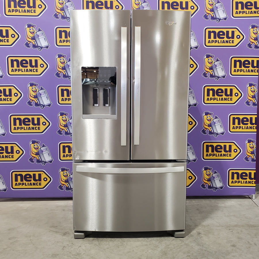 Whirlpool 36 in. 24.7 cu. ft. Standard Depth French Door Refrigerator in Fingerprint Resistant Stainless Steel WRFF3436RZ- Scratch & Dent (Moderate)