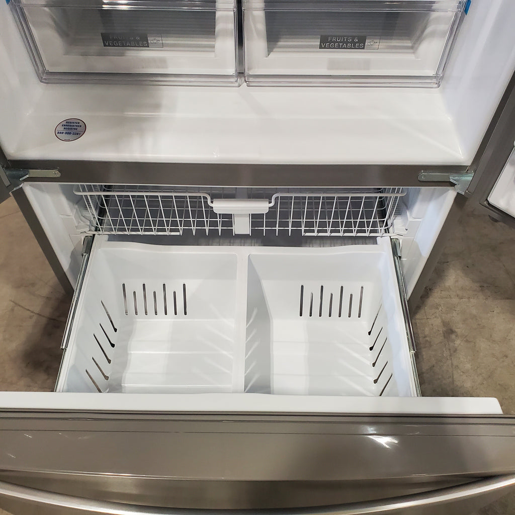 Pictures of Whirlpool 36 in. 24.7 cu. ft. Standard Depth French Door Refrigerator in Fingerprint Resistant Stainless Steel WRFF3436RZ- Scratch & Dent (Moderate) - Neu Appliance Outlet - Discount Appliance Outlet in Austin, Tx