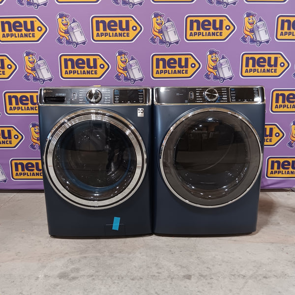GE Profile 5.3 cu. ft. Smart Front Load Washer with OdorBlock UltraFresh Vent System GE9864 - PFW870SPVRS - New in Box and GE Profile Smart Front Load Electric 7.8 Cu. Ft. Capacity Dryer with Steam and Sanitize Cycle GE9864E - PFD87ESPVRS - New in Box
