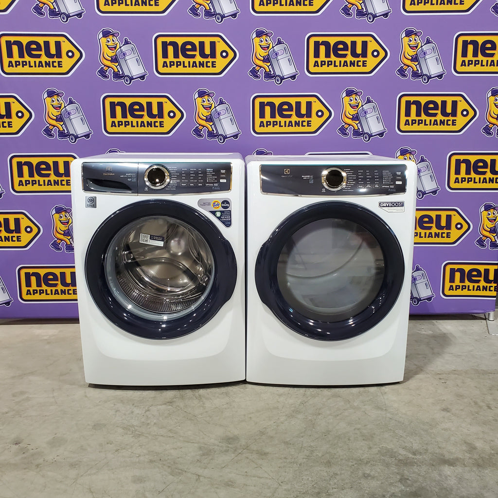 Pictures of Electrolux 4.5 Cu. Ft. Front Load Perfect Steam™ Washer with LuxCare® Plus Wash and SmartBoost® ELFW7626BW - Scratch & Dent (Minor) Electrolux 8.0 Cu. Ft. 500 Series Electric Dryer ELFE7537AW - Scratch & Dent (Minor) - Neu Appliance Outlet - Discount Appliance Outlet in Austin, Tx