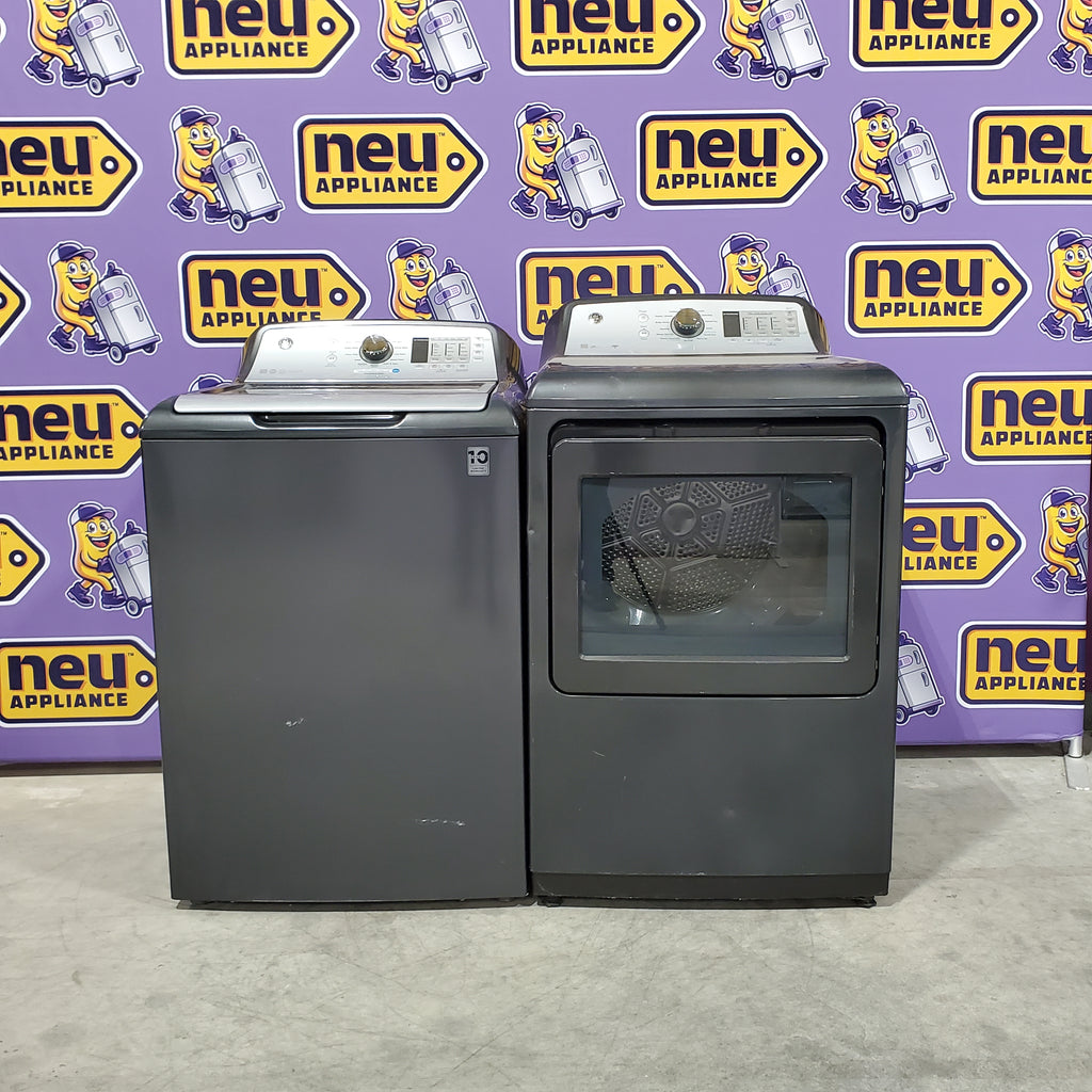 Pictures of GE ENERGY STAR® 4.5 cu. ft. Capacity Washer with Stainless Steel Basket GTW685BPLDG - Certified Refurbished and GE 7.4 cu. ft. Capacity Smart Electric Dryer with HE Sensor Dry GTD75ECPLDG - Certified Refurbished - Neu Appliance Outlet - Discount Appliance Outlet in Austin, Tx