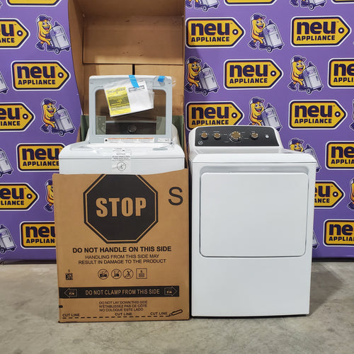 Pictures of GE 4.5 cu. ft. Capacity Washer with Water Level Control GTW585BSVWS - New in Box and GE 7.2 cu. ft. Capacity Electric Dryer with Up To 120 ft. Venting and Extended Tumble GTD48EASWWB - Open Box - Neu Appliance Outlet - Discount Appliance Outlet in Austin, Tx