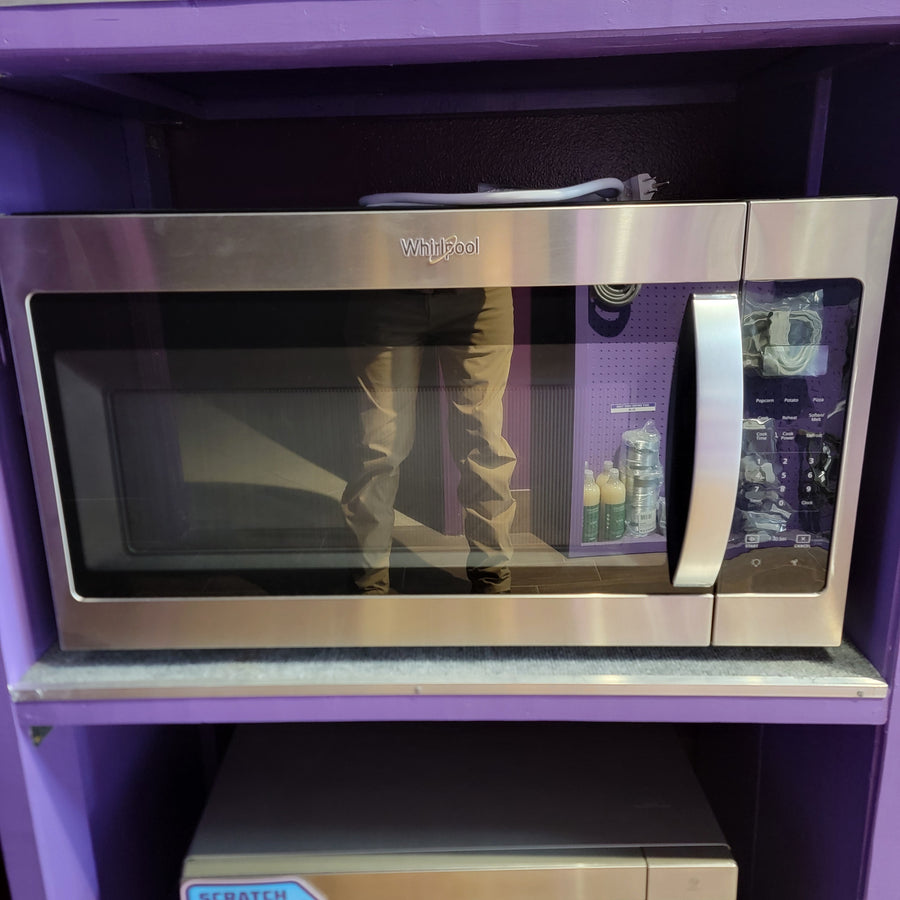 Whirlpool Hood Combination 1.7 Cu. Ft. Microwave with Electronic Touch Controls and Dishwasher Safe Turntable Plate 5SD282 - WMH31017HS - Open Box