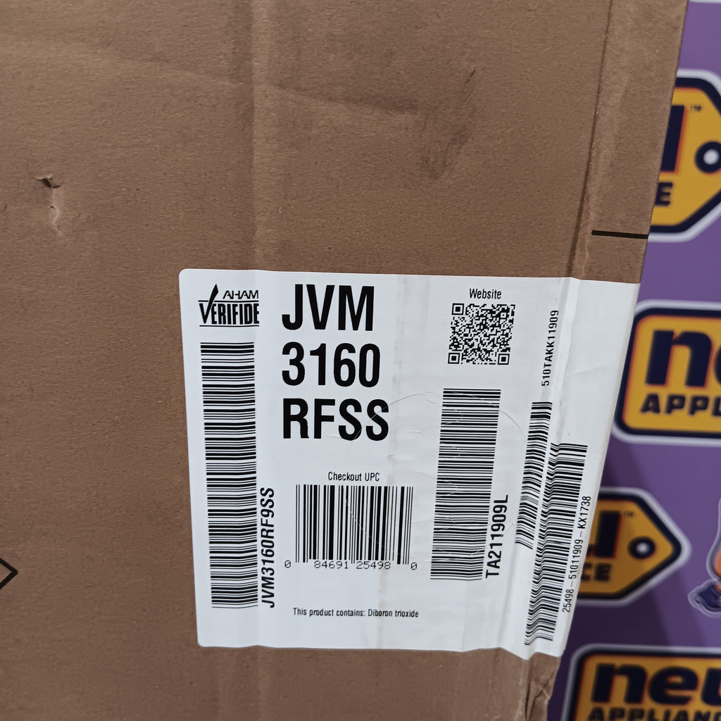 Pictures of GE® 1.6 Cu. Ft. Over-the-Range Microwave Oven in Stainless Steel 25SA182 - JVM3160RFSS - New in Box - Neu Appliance Outlet - Discount Appliance Outlet in Austin, Tx