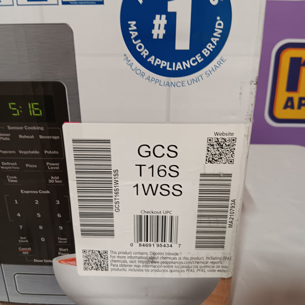 Pictures of GE® 1.6 Cu. Ft. Countertop Microwave Oven in Stainless Steel 25SA147 -GCST16S1WSS - New in Box - Neu Appliance Outlet - Discount Appliance Outlet in Austin, Tx