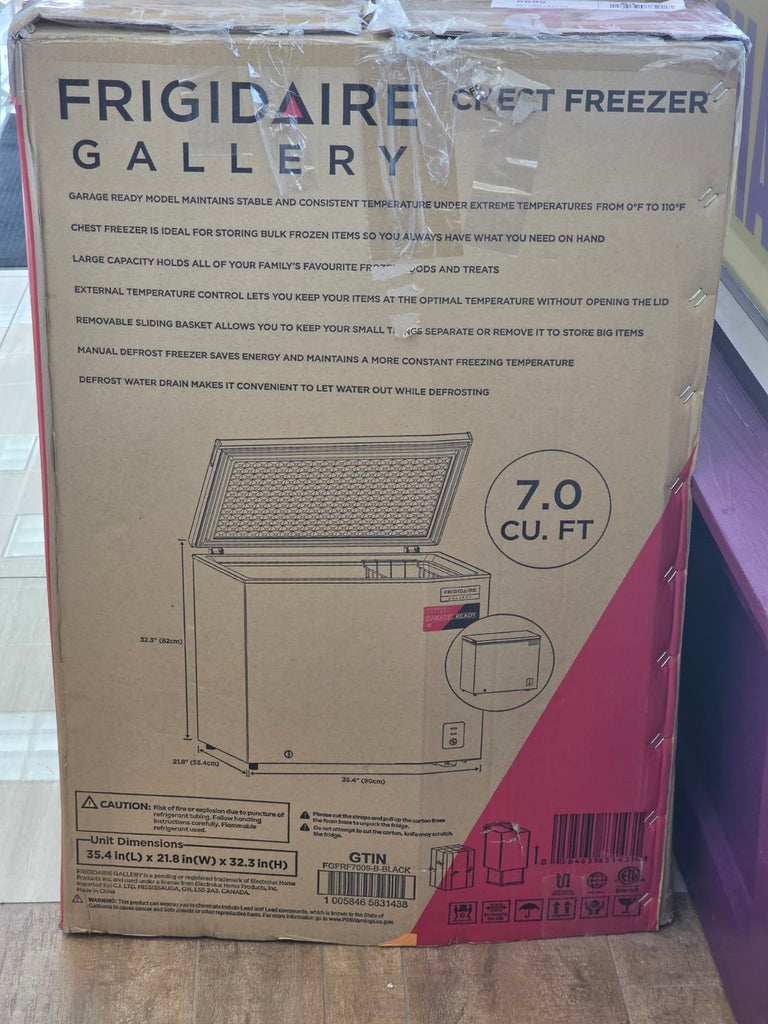 Pictures of Frigidaire Gallery 7 Cu. Ft. Chest Freezer in Black S179 - FGFRF7009 - Open Box - Neu Appliance Outlet - Discount Appliance Outlet in Austin, Tx