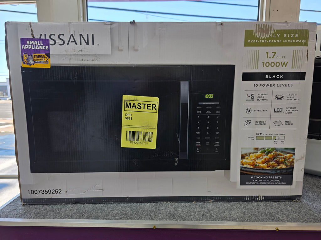 Pictures of Vissani 1.7 cu. ft. 1000-Watt Over the Range Microwave in Black S185 - HV0170B - New in Box - Neu Appliance Outlet - Discount Appliance Outlet in Austin, Tx