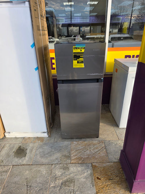 Vissani 4.5 cu. ft. 2-Door Mini Refrigerator in Platinum Steel with Freezer S155 - HVDR45PS - Scratch & Dent (Minor)